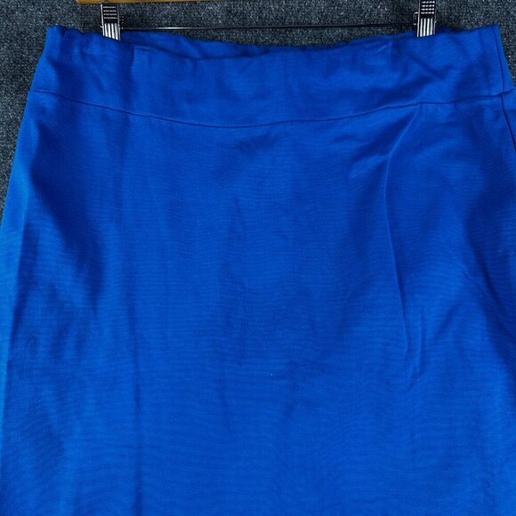 Ashley Stewart Skirt Womens 18 20 Blue Stretch Knit Elastic Waist Pull On Pencil - Picture 3 of 6